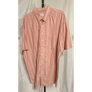 Cutter Buck Shirt‎ Mens  Short Sleeve Button Down 3XLT  Pink Stripe